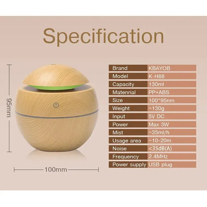 Wood Grain Air USB Ultrasonic Humidifier