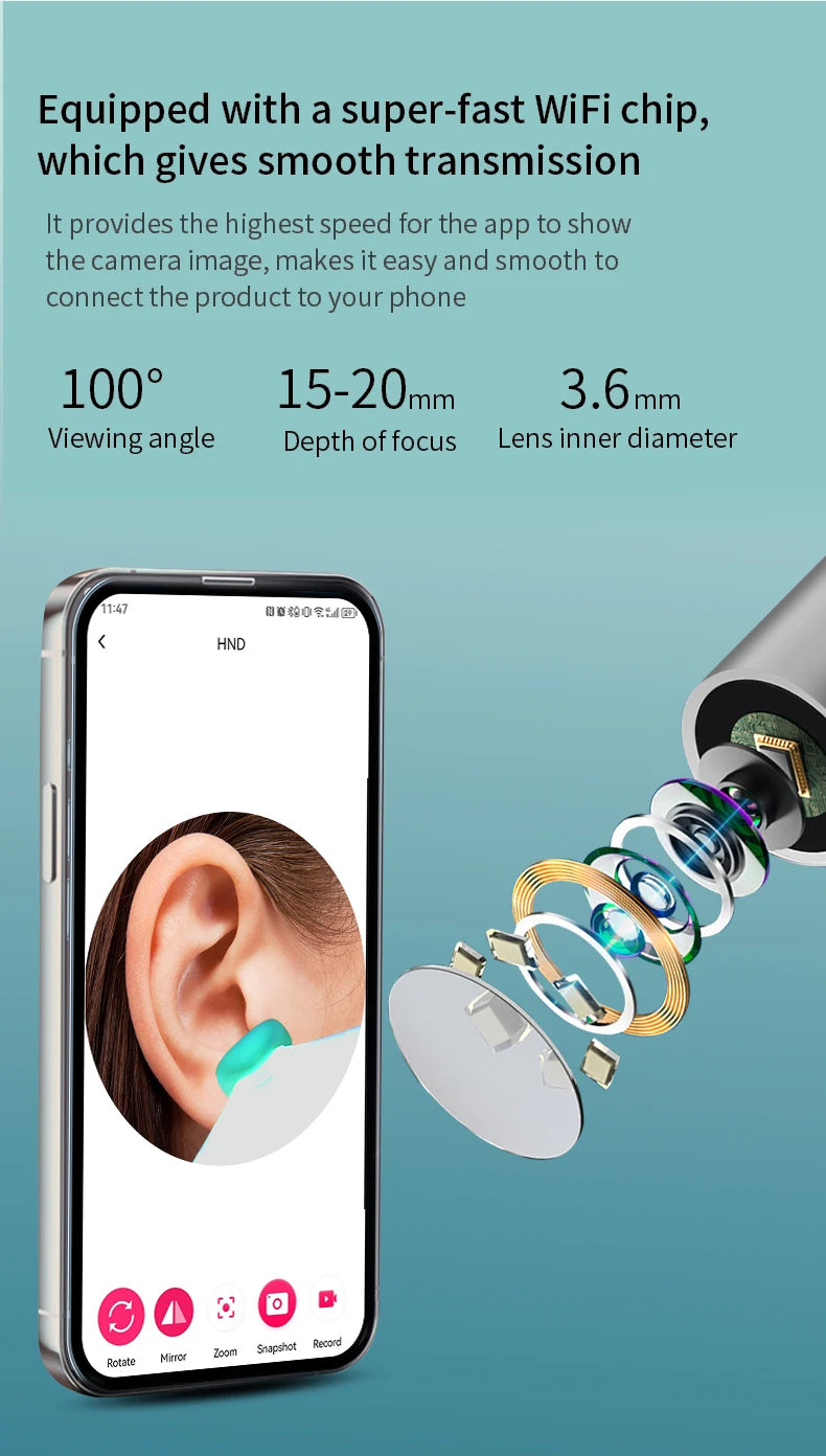 Smart Visual Ear Cleaner with Camera 1296P