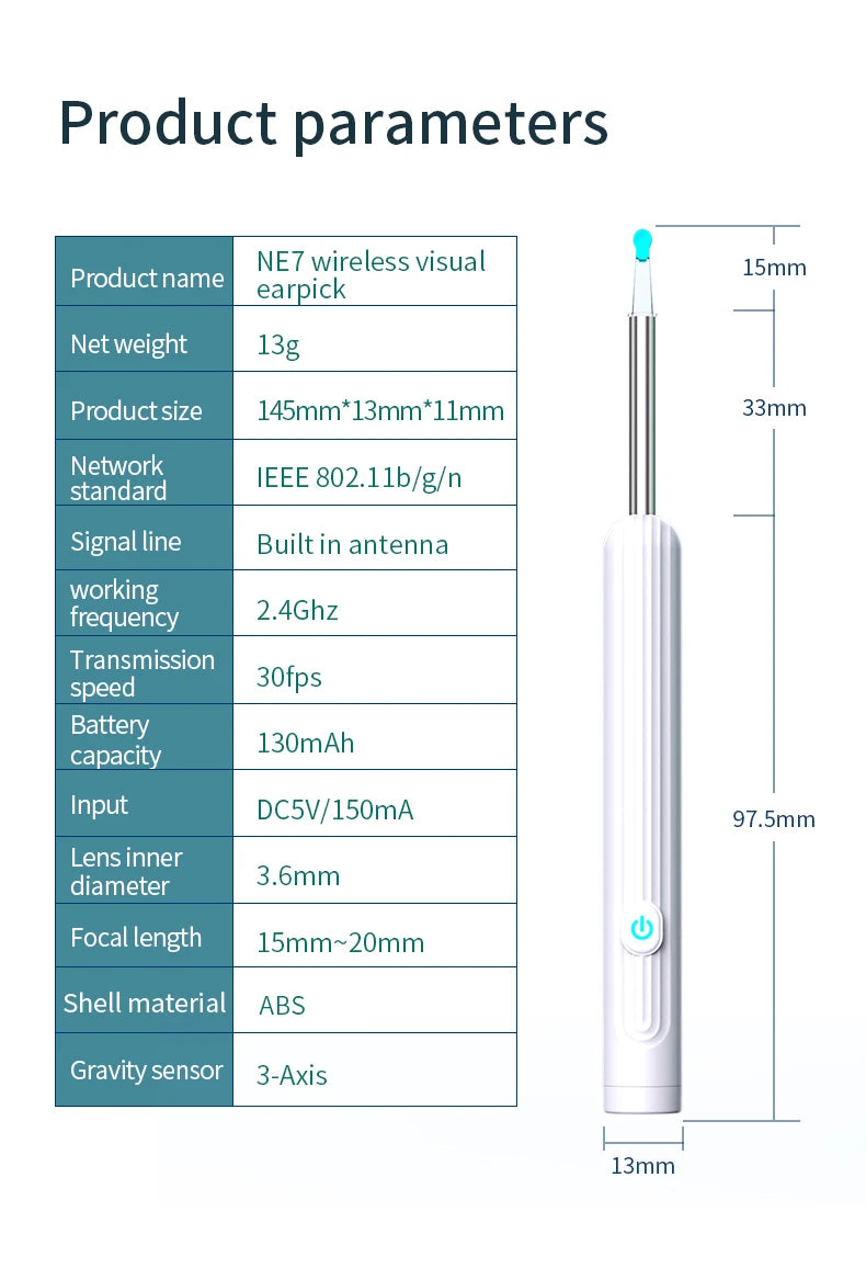 Smart Visual Ear Cleaner with Camera 1296P