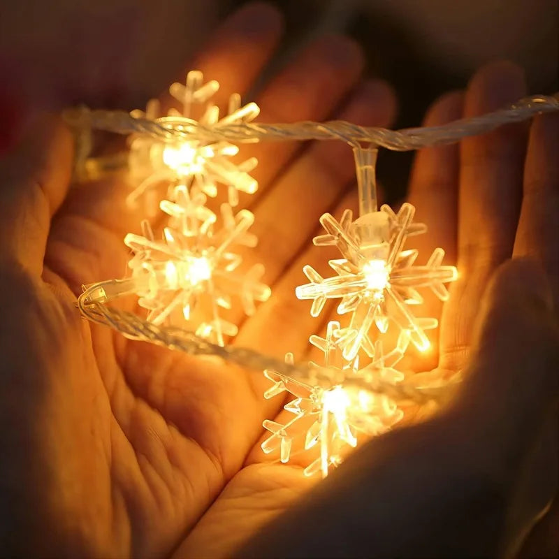 Snowflake String Garland Fairy Lights USB/Battery Powered Christmas Tree