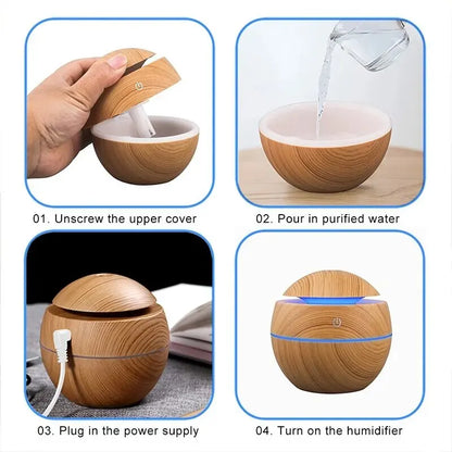 Wood Grain Air USB Ultrasonic Humidifier