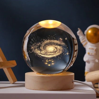 3D Planet Moon Galaxy Crystal Ball Lamp