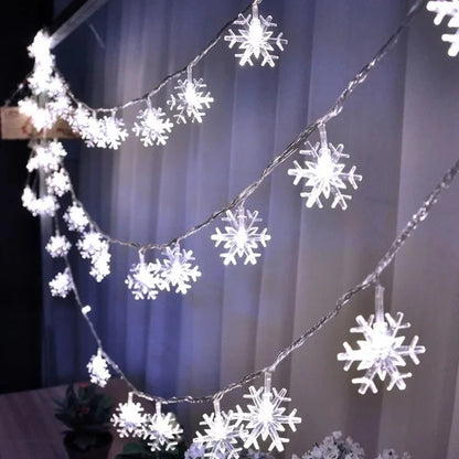 Snowflake String Garland Fairy Lights USB/Battery Powered Christmas Tree