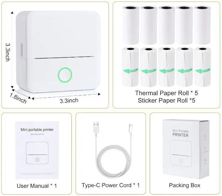 Thermal Portable Inkless Mini Bluetooth Printer