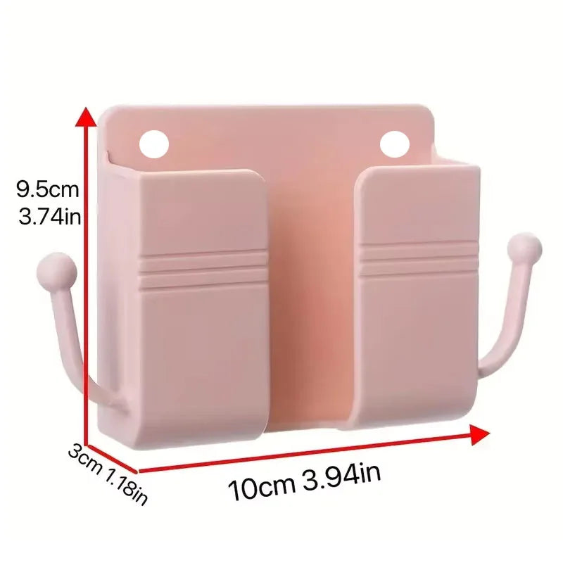 Adhesive Wall Mount Phone Holder With Hooks