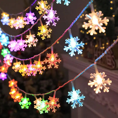 Snowflake String Garland Fairy Lights USB/Battery Powered Christmas Tree